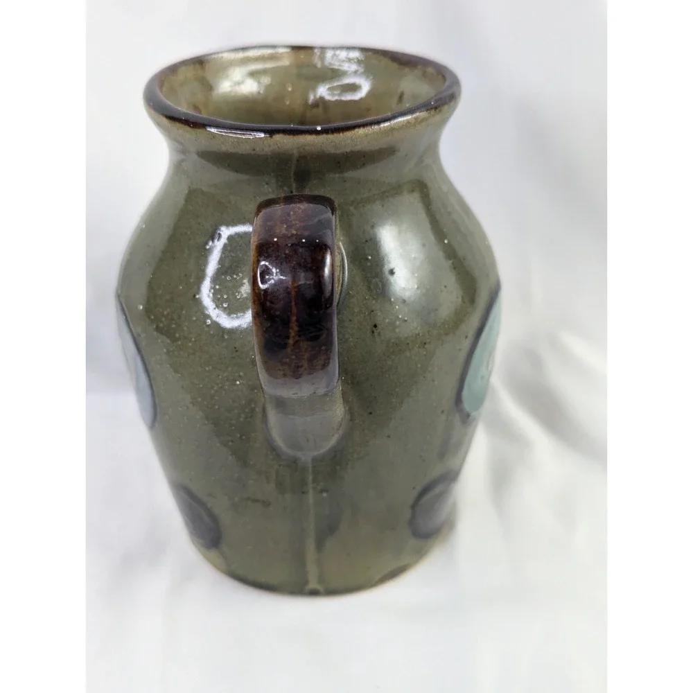 Nevco Japan Green‎ Flower Vase Jug Pottery 5 Inch
